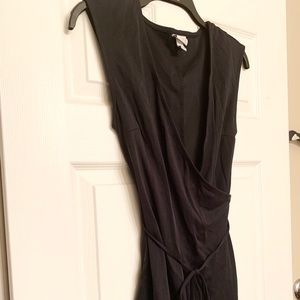 A new day black sleeveless faux wrap dress